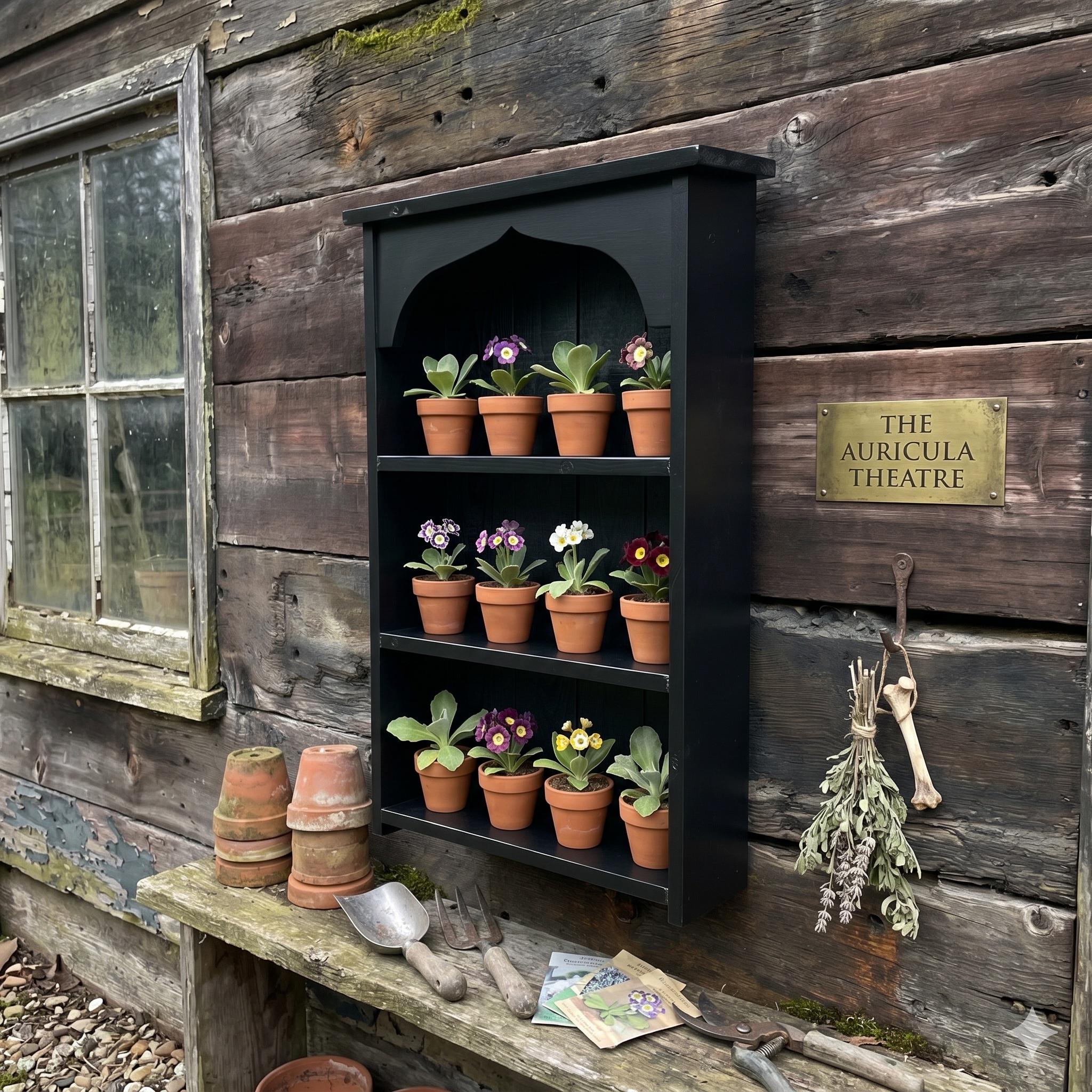 Rustic Gothic Garden Flower Display Shelf, Redwood Pine - Etsy