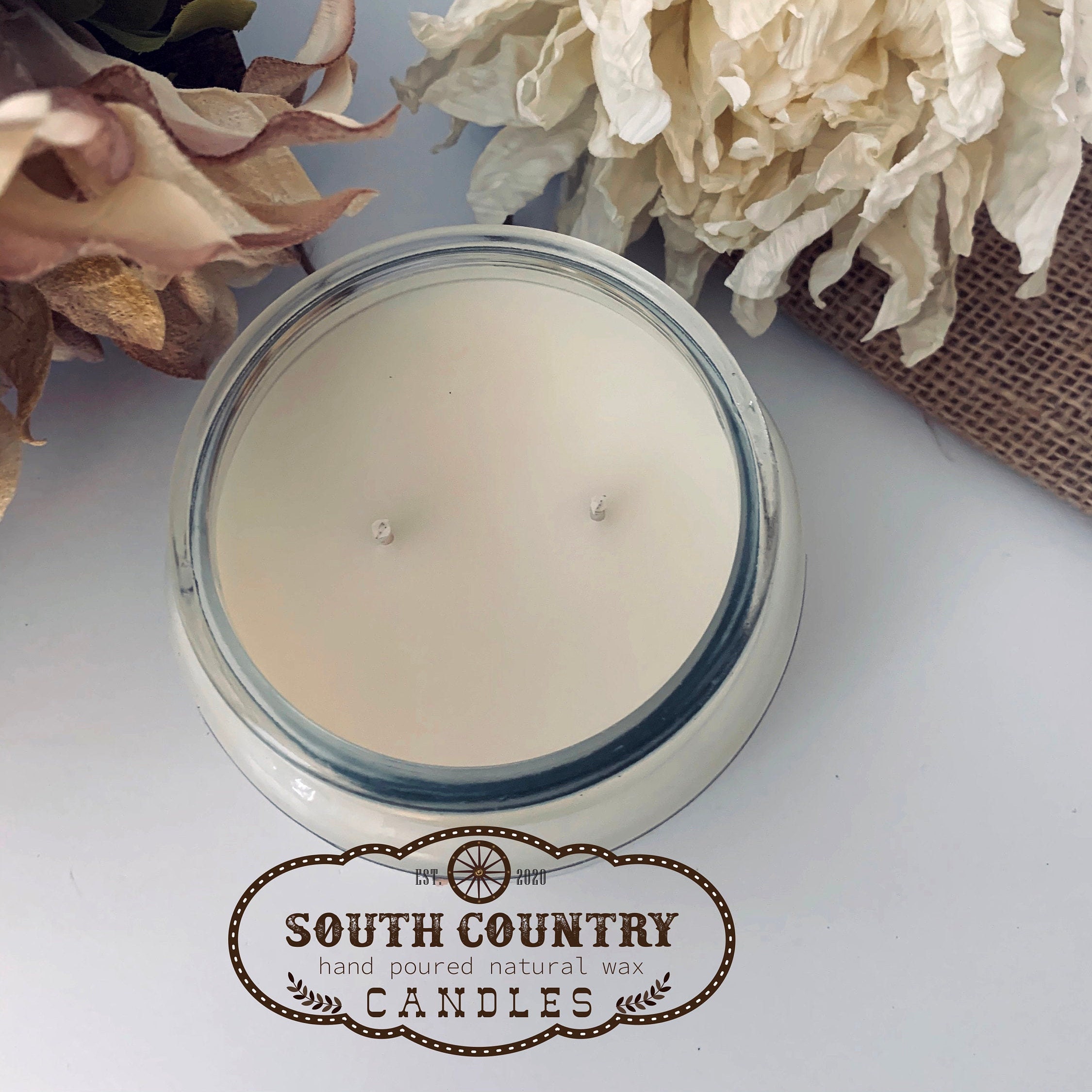 Bourbon Roasted Pecans Double Wicked Candle Jar l Hand poured Etsy