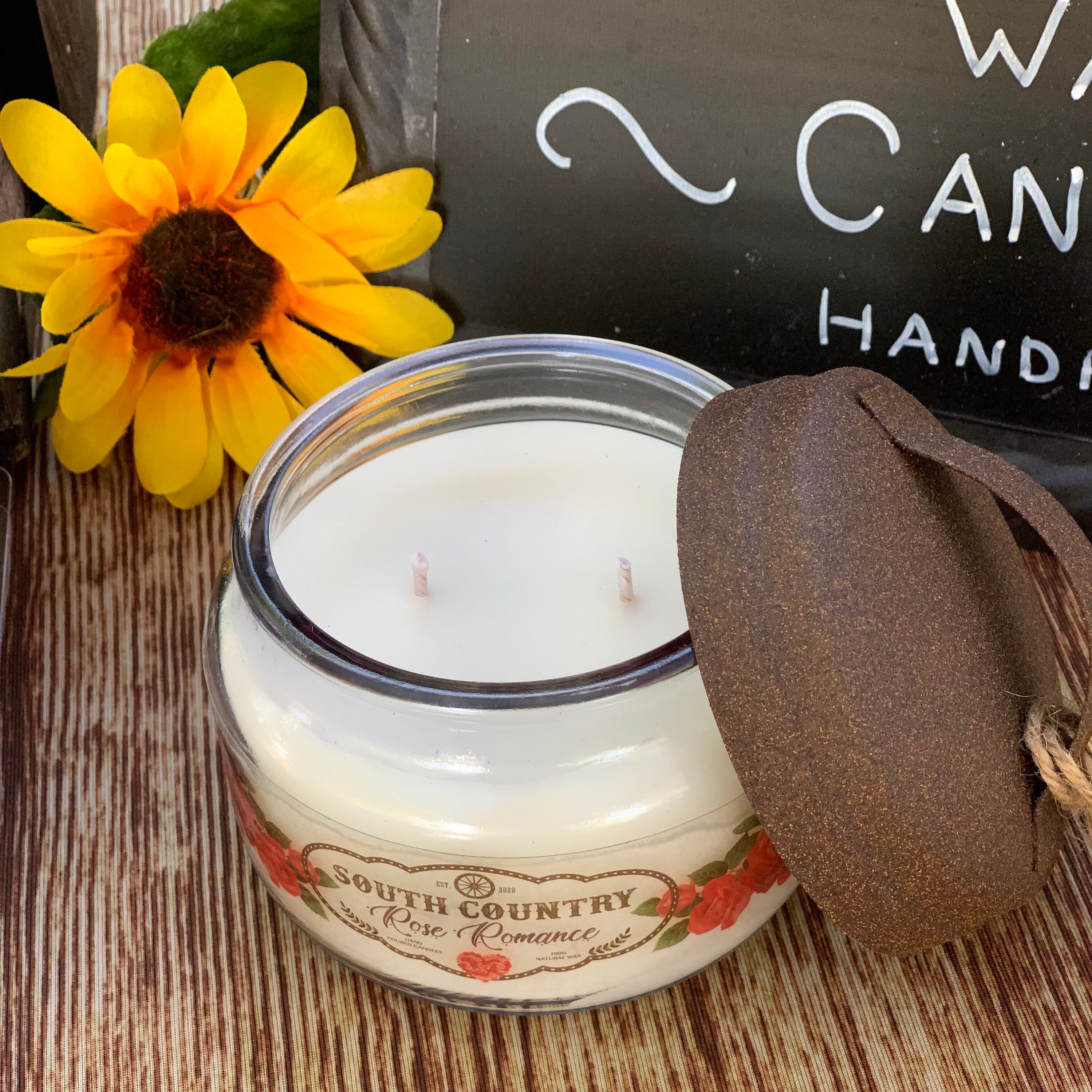 Rose Romance Double Wicked Candle Jar l Hand poured l Natural Etsy