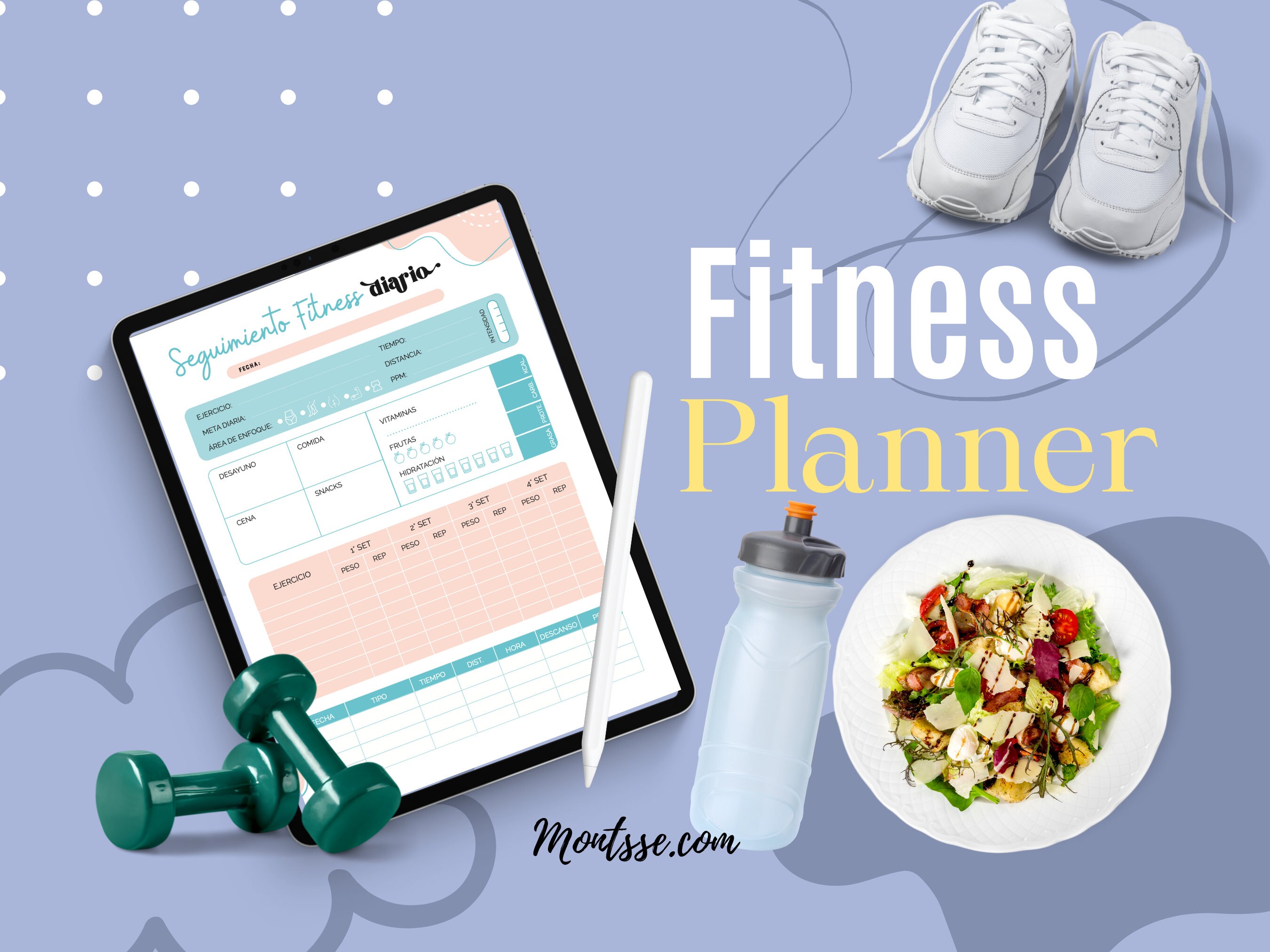 Fitness Planner Menú Semanal Registro de Ejercicio Etsy España