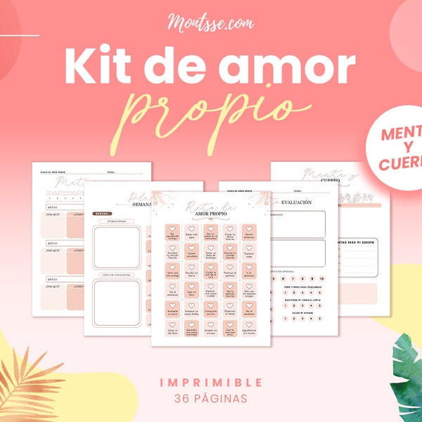 Planner de amor propio y cuidado personal, Kit de amor propio