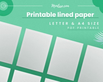 Printable Lined Pages - Lined Sheets Printable - Lined Notes Printable - Writing Paper - Journal Pages