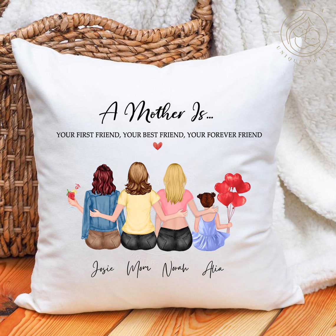 Personalized Mom And Daughters Pillow Custom Motherhood Etsy