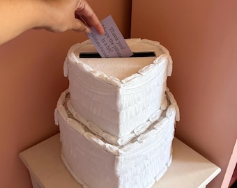 Heart Shaped Cake Style Wedding Card Box
