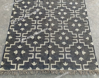 Alfombra Kilim grande, alfombra de área de yute, decoración de vida y hogar, alfombra personalizada, alfombra Kilim de tejido plano, Kilim Dhurrie, alfombra de tejido indio, 8x12, 9x12, 9x12 pies