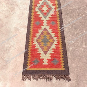 Handmade Kilim Runner Rug, Handwoven Wool Jute Rug, Bohemian Jute Rug, 10x12 Custom Jute Rug, Indian Jute Rug, Indoor Jute Rug, Turkish Rug