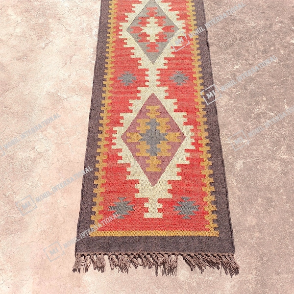 Handmade Kilim Runner Rug For Stair Decor/ Handwoven Wool And Jute Runner,Bohemian Rug, Vintage Kilim Rug, Custom Kilim Runner, 2x30,2x35 Ft