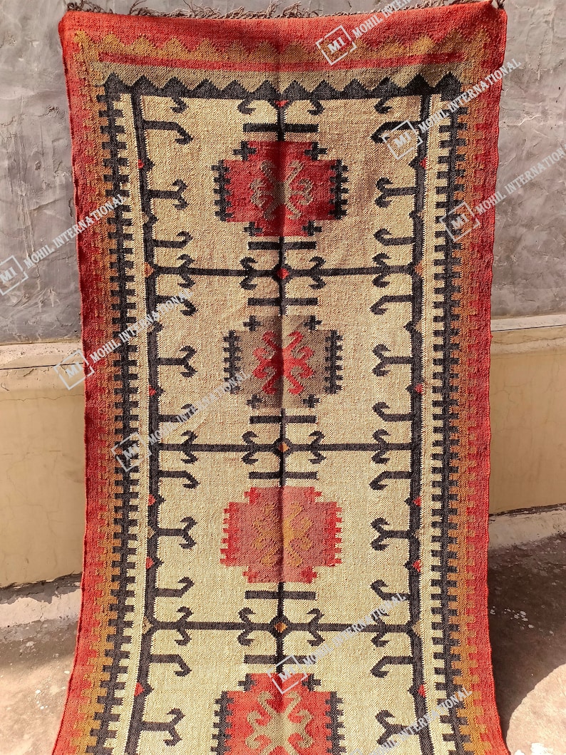 Handmade Kilim Jute Rug, 10x10 ft Custom Multicolor Jute Rug, Turkish Wool Rug, Indoor Wool Jute Rug, Indian Dhurrie Rug, Office Decor Rug