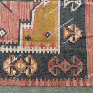 9x12 ft Custom Jute Rug, Handwoven Wool Jute Kilim Rug, Traditional Multicolor Jute Rug, Wool Jute Runner, Bohemian Rug, Indian Dhurrie Rug