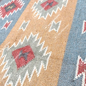 9x12 Ft Custom Wool Jute Kilim Rug, Handwoven Wool Jute Rug Runner, Multicolor Kilim Dhurrie Rug, Indian Hallway Jute Rug, Outdoor Jute Rug