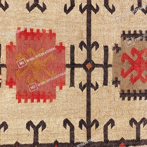 Handmade Kilim Jute Rug, 10x10 ft Custom Multicolor Jute Rug, Turkish Wool Rug, Indoor Wool Jute Rug, Indian Dhurrie Rug, Office Decor Rug