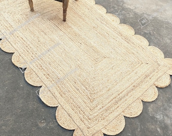 Natürlicher Juteteppich Juteteppich Boho Juteteppich Rechteckiger Juteteppich, Boho-Dekorteppich, Juteteppich Benutzerdefinierte Größe Teppich 5x7 Fuß