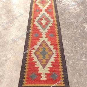 Handmade Kilim Runner Rug, Handwoven Wool Jute Rug, Bohemian Jute Rug, 10x12 Custom Jute Rug, Indian Jute Rug, Indoor Jute Rug, Turkish Rug