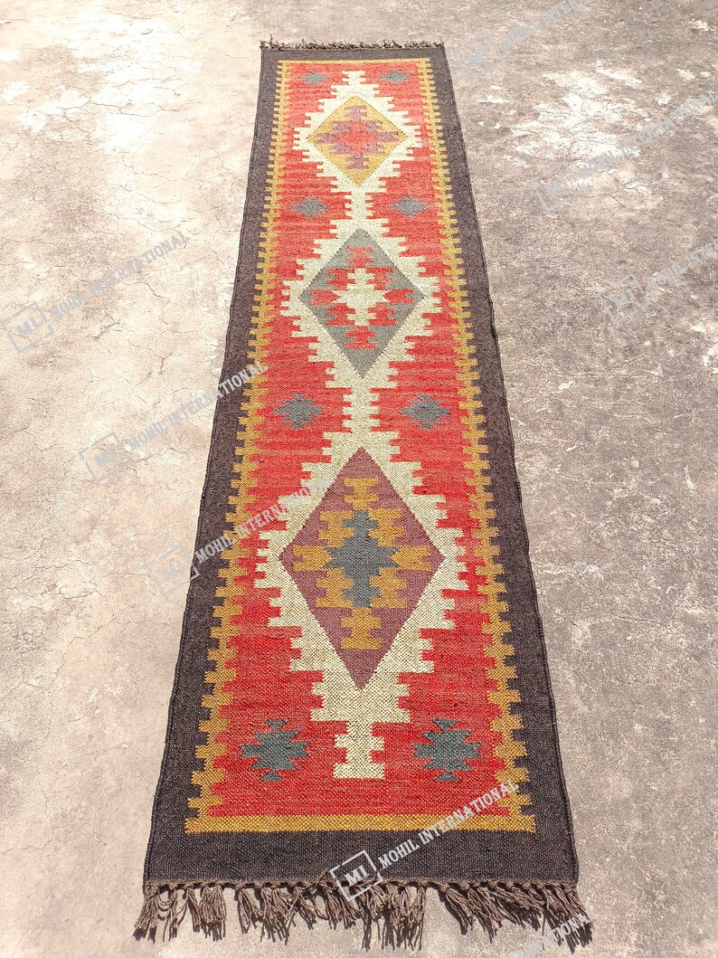 Handmade Kilim Runner Rug, Handwoven Wool Jute Rug, Bohemian Jute Rug, 10x12 Custom Jute Rug, Indian Jute Rug, Indoor Jute Rug, Turkish Rug