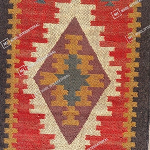 Handmade Kilim Runner Rug, Handwoven Wool Jute Rug, Bohemian Jute Rug, 10x12 Custom Jute Rug, Indian Jute Rug, Indoor Jute Rug, Turkish Rug