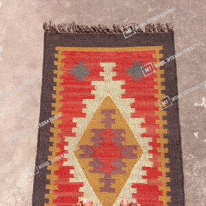 Handmade Kilim Runner Rug, Handwoven Wool Jute Rug, Bohemian Jute Rug, 10x12 Custom Jute Rug, Indian Jute Rug, Indoor Jute Rug, Turkish Rug