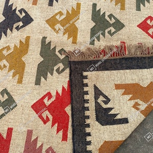 8 x 10 Fuß breiter Kelimteppich, Kelimteppich, Kelimteppich, Kelimteppich, Türkischer Juteteppich, Flachgewebe, Kelimteppich