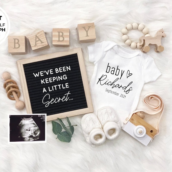 Editable - Edit Yourself - Neutral Pregnancy Announcement - Social Media Post Baby Announcement, DIY Digital File Instant Download