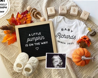 Editable - Edit Yourself Fall Letterboard Pregnancy Announcement - Social Media Post Baby Announcement, DIY Digital File Instant Download