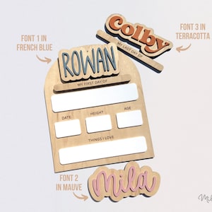 Personalized Back to School Sign – Reusable Wooden & Acrylic First Day Board – Photo Prop for Kids, Interchangeable
