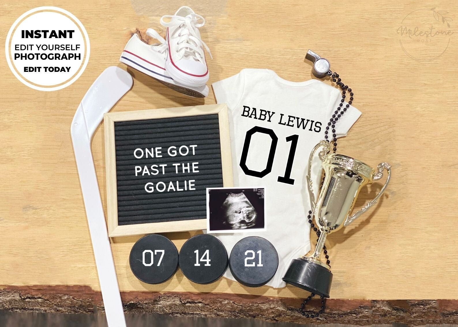 Editable Edit Yourself Hockey Pregnancy Announcement Etsy