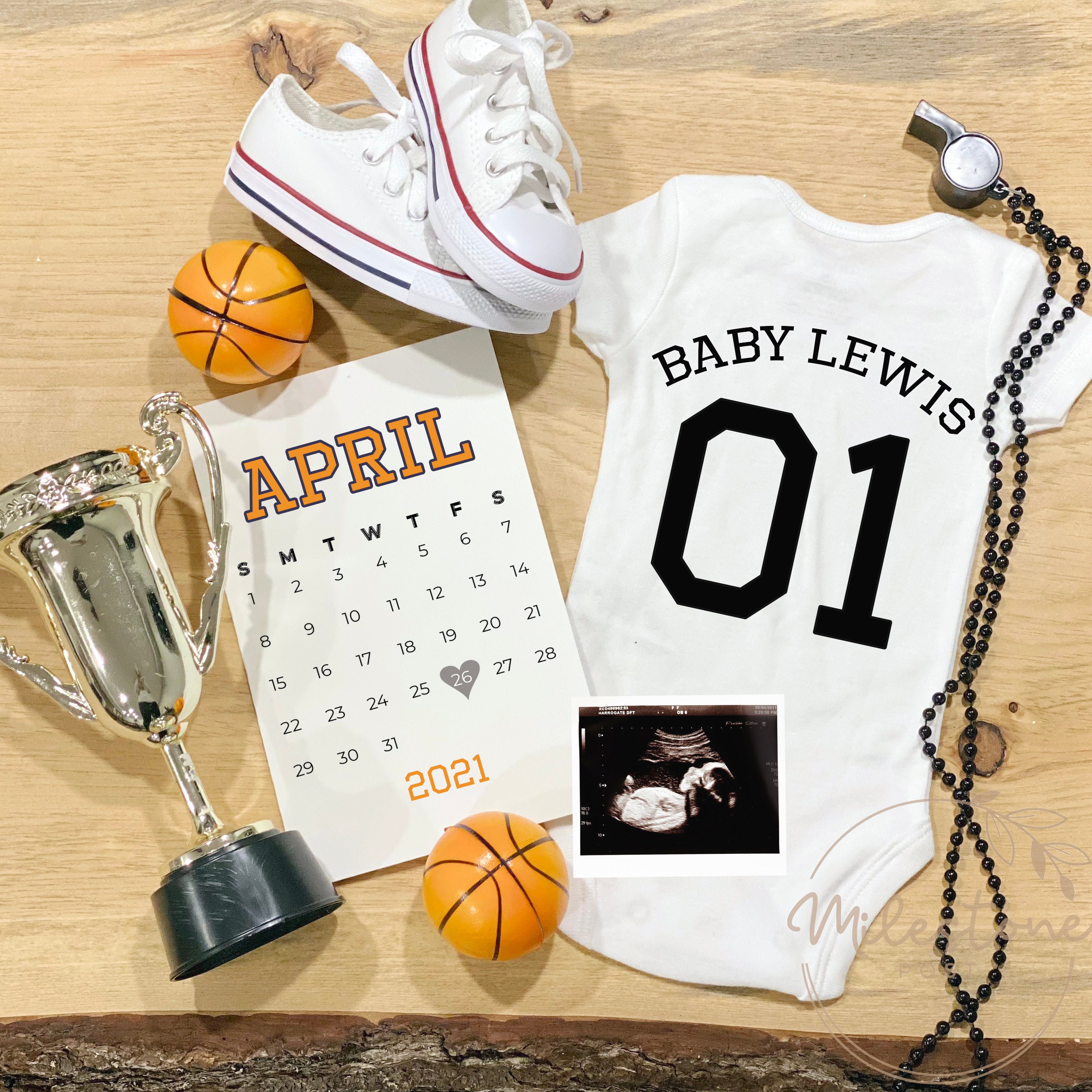 Basketball Pregnancy Announcement Social Media Post Baby Etsy