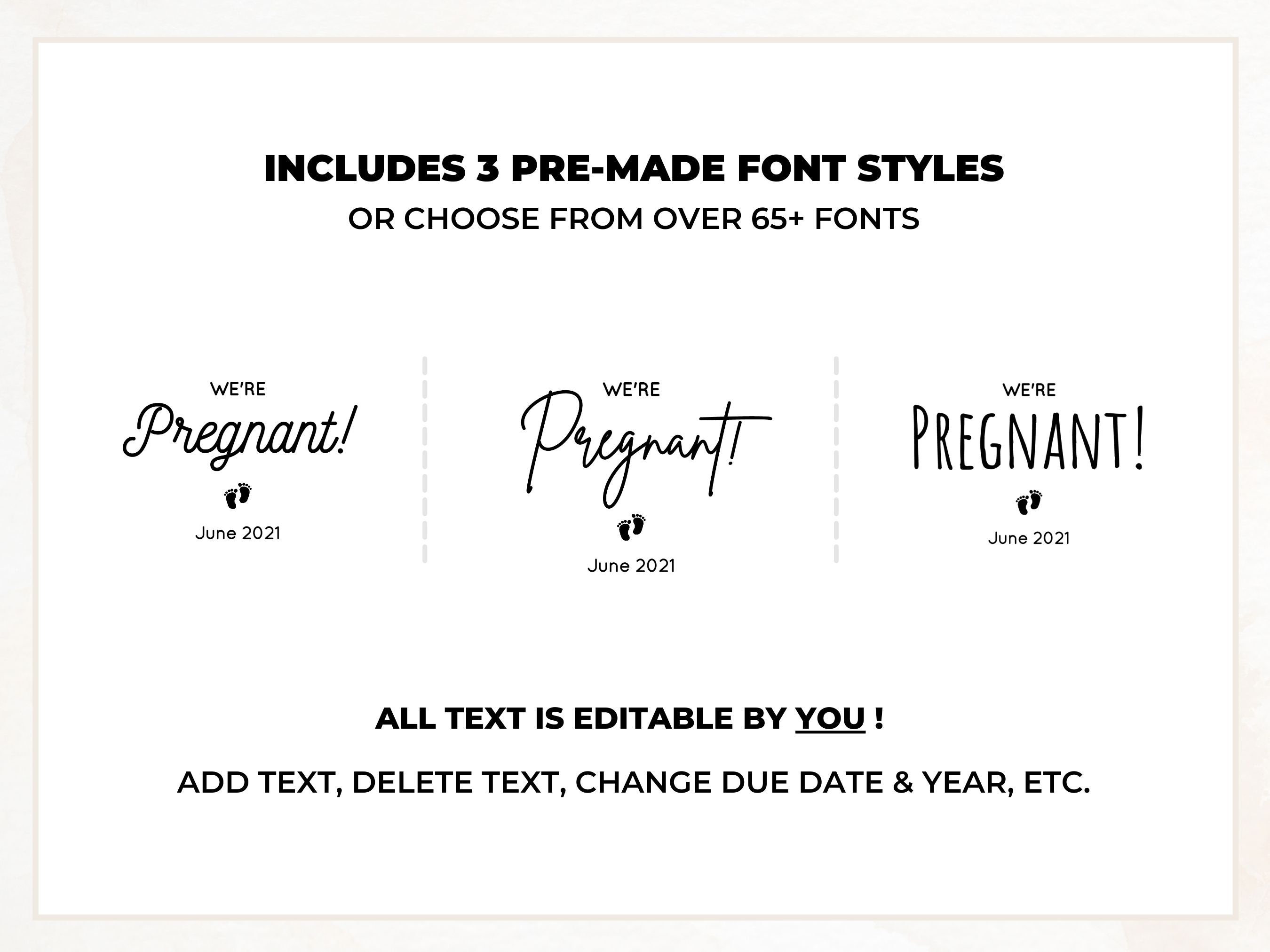 Editable Edit Yourself We're Pregnant Tell Family | Etsy Canada