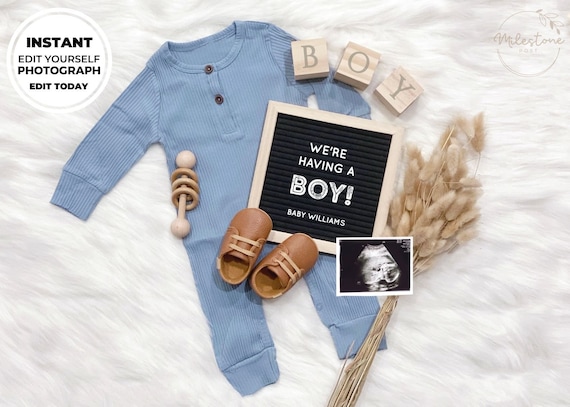 Editable Edit Yourself It's a Boy Pregnancy Announcement Social Media Post  Baby Announcement, DIY Instant Digital File Download -  Canada
