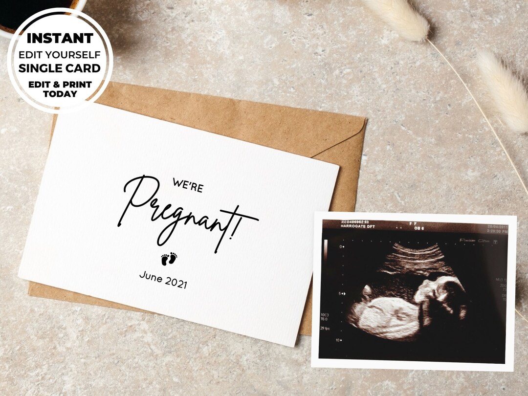 Editable - Edit Yourself - We're Pregnant! - Tell Family You're ...