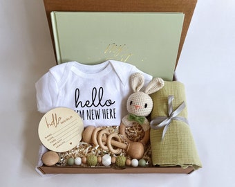 Coffret nouveau-né - Cadeau de grossesse - Cadeau de baby shower - Cadeau de naissance - Ensemble d'articles neutres pour les nouvelles mamans, etc.