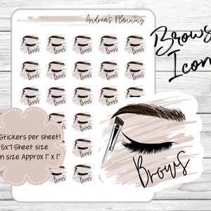 Icônes d’autocollants Functional Planner / Sourcils / Erin Condren