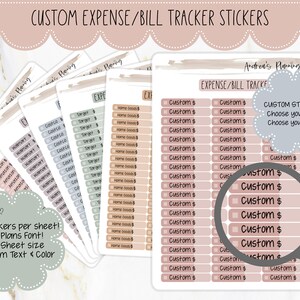 Personalisierter Expense Bill Tracker für Erin Condren Monatsplaner