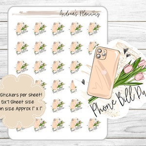 Phone Bill Due || Functional Planner Stickers Icons || EC ||