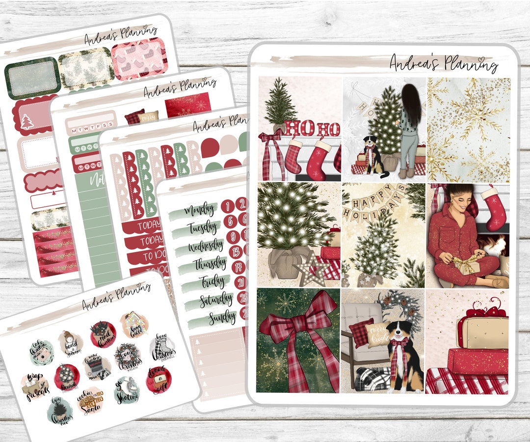 Colorful Christmas Planner Sticker Kit / EC Vertical Weekly Kit/full ...