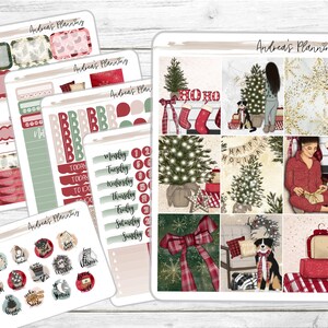 Colorful Christmas Planner Sticker Kit / EC Vertical Weekly Kit/Full Boxes/Half Boxes/Washi/Glitter/Icons/Deco/