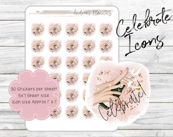 Functional Planner Sticker Icons / Celebrate / Party / Birthday/ Erin Condren