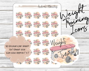 Functional Planner Sticker Icons / Weight Training / Fitness / Erin Condren
