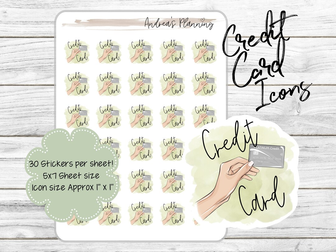 Functional Planner Sticker Icons / Credit Card / BILL / Erin Condren - Etsy