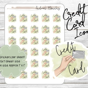 Funktionelle Planner Sticker Icons / Kreditkarte / BILL / Erin Condren