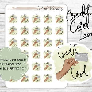 Funktionelle Planner Sticker Icons / Kreditkarte / BILL / Erin Condren