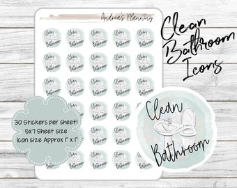 Functional Planner Sticker Icons / Clean Bathroom / Erin Condren