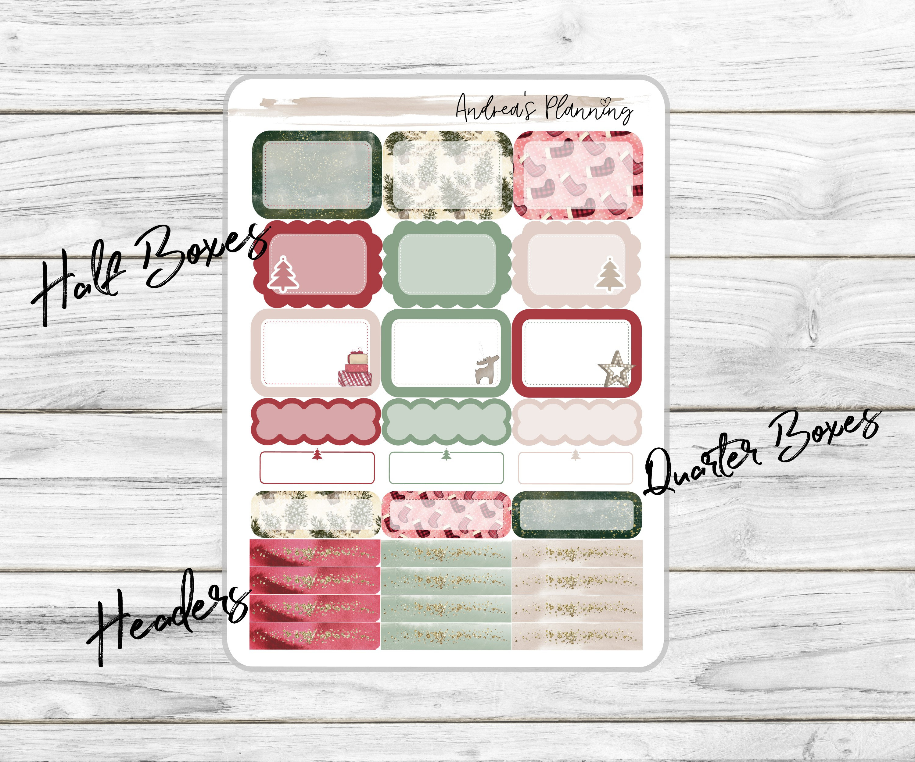 Colorful Christmas Planner Sticker Kit / EC Vertical Weekly Kit/full ...