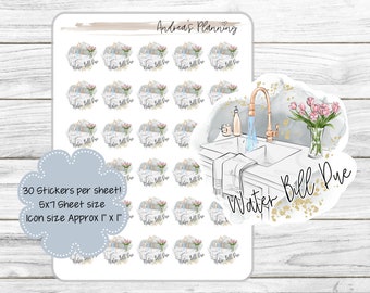 Water Bill Due || Functional Planner Stickers Icons || EC ||