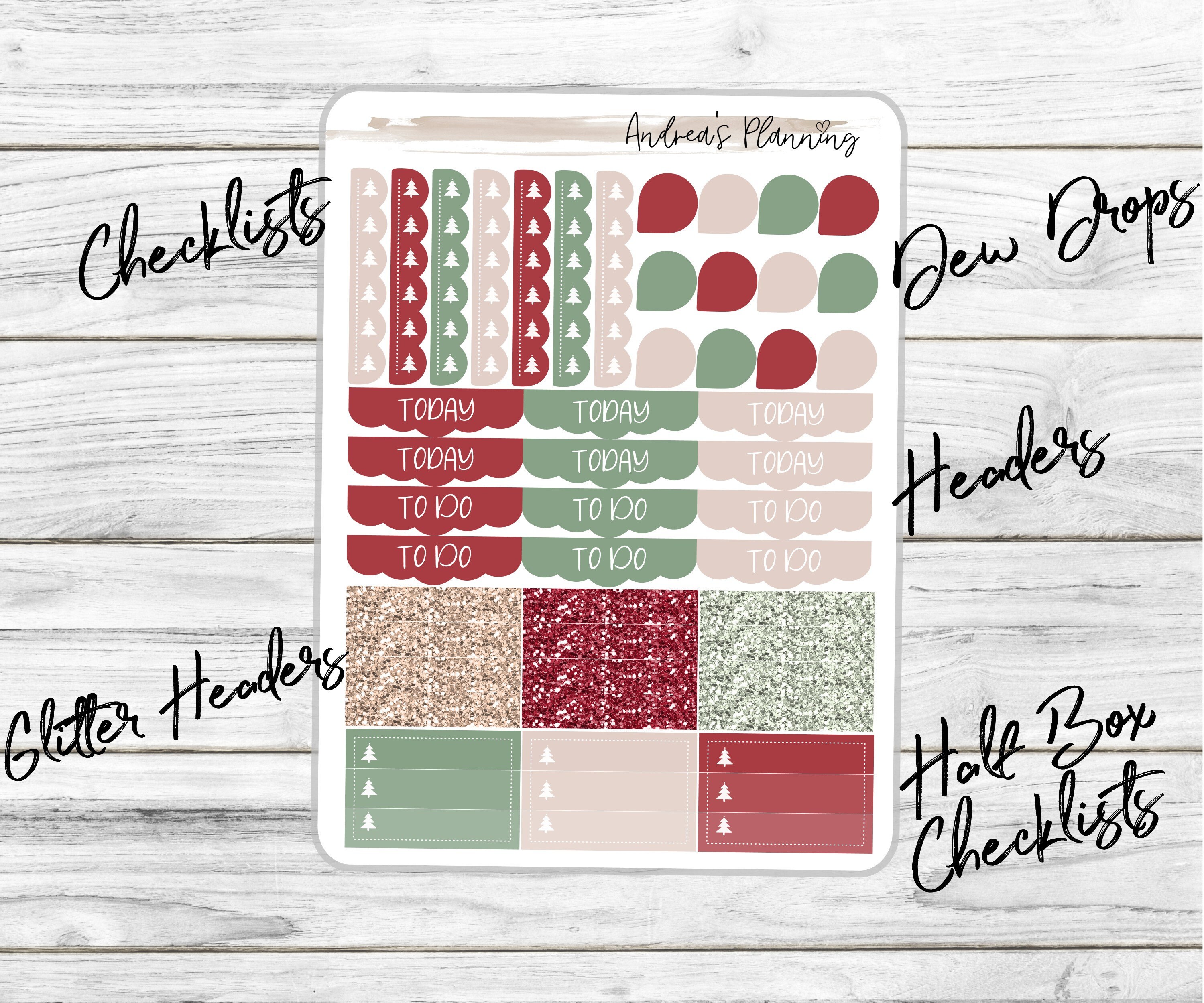 Colorful Christmas Planner Sticker Kit / EC Vertical Weekly Kit/full ...