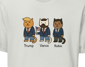 Political Cats T-Shirt, Donald Trump Vance Rubio Cat Tee, Funny Conservative Shirt, MAGA
