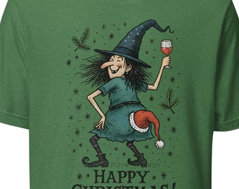 Merry Christmas T-shirts, Funny Witch Xmas Tee, Witchy Christmas vibes only
