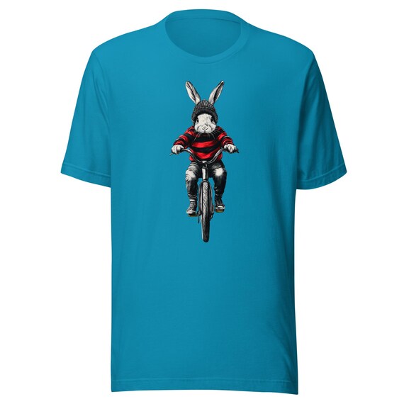 Unisex t-shirt "Rabbit on a bicycle"