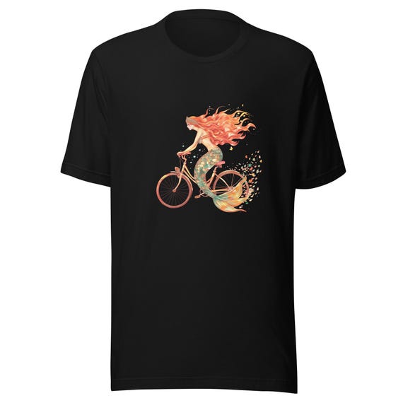 Unisex t-shirt "Mermaid riding a bicycle"