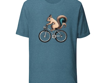 Unisex t-shirt Squirrel on a Bike – Funny Cycling Shirt, Cute Squirrel Shirt, Squirrel Riding Bicycle