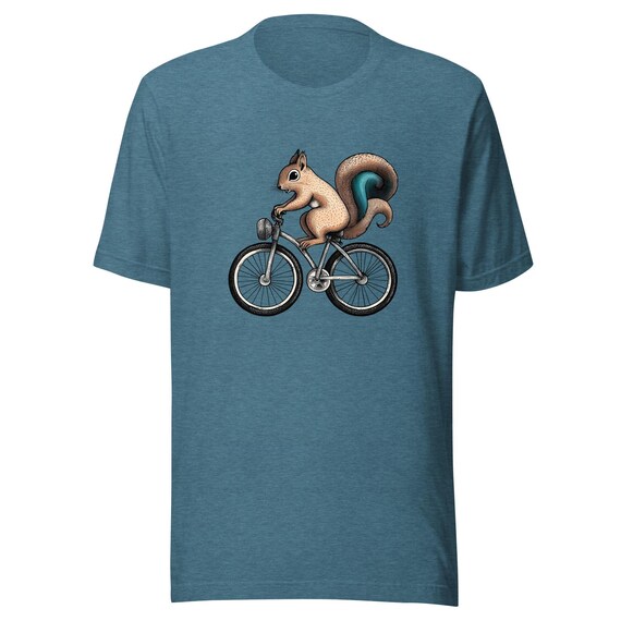 Unisex t-shirt Squirrel on a Bike – Funny Cycling Shirt, Cute Squirrel Shirt, Squirrel Riding Bicycle